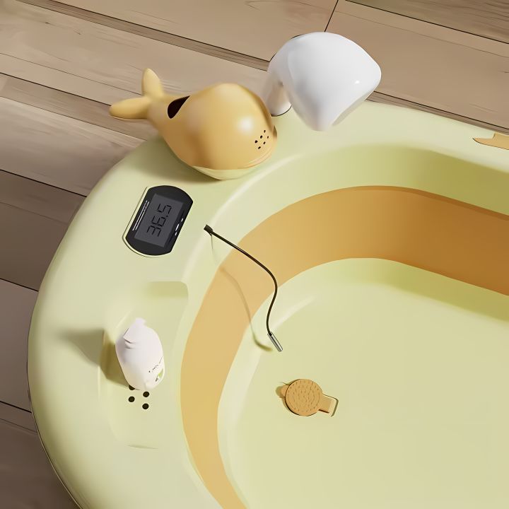 Set Bañera Plegable con Termómetro BabyWhale®