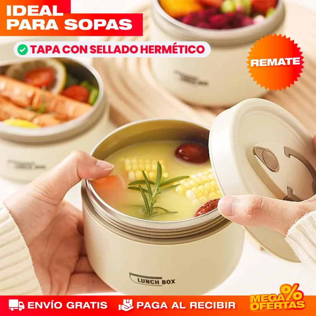 Portacomidas y Lonchera Térmica – Set x4