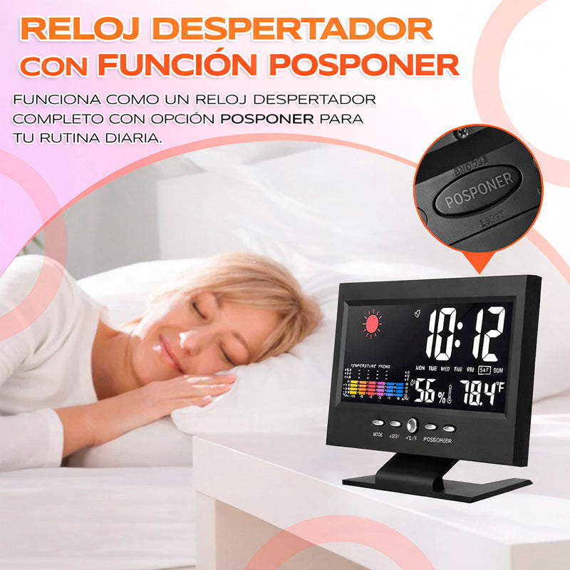 [PROMO] Reloj Digital Meteorologico 4 en 1: Hora, Clima, Humedad y Despertador 🔥
