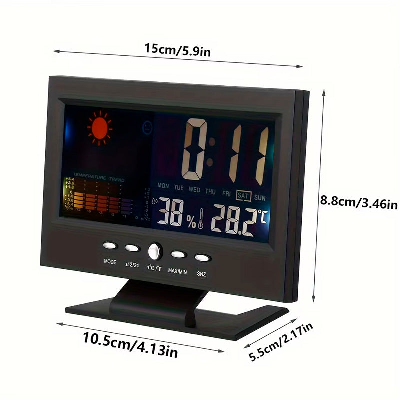 [PROMO] Reloj Digital Meteorologico 4 en 1: Hora, Clima, Humedad y Despertador 🔥