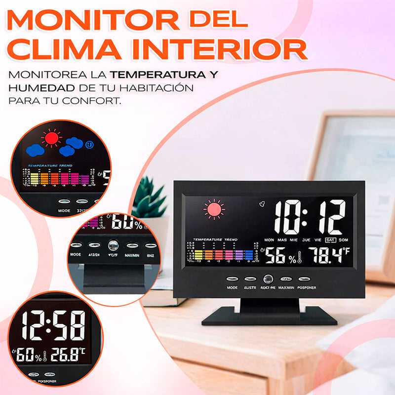[PROMO] Reloj Digital Meteorologico 4 en 1: Hora, Clima, Humedad y Despertador 🔥