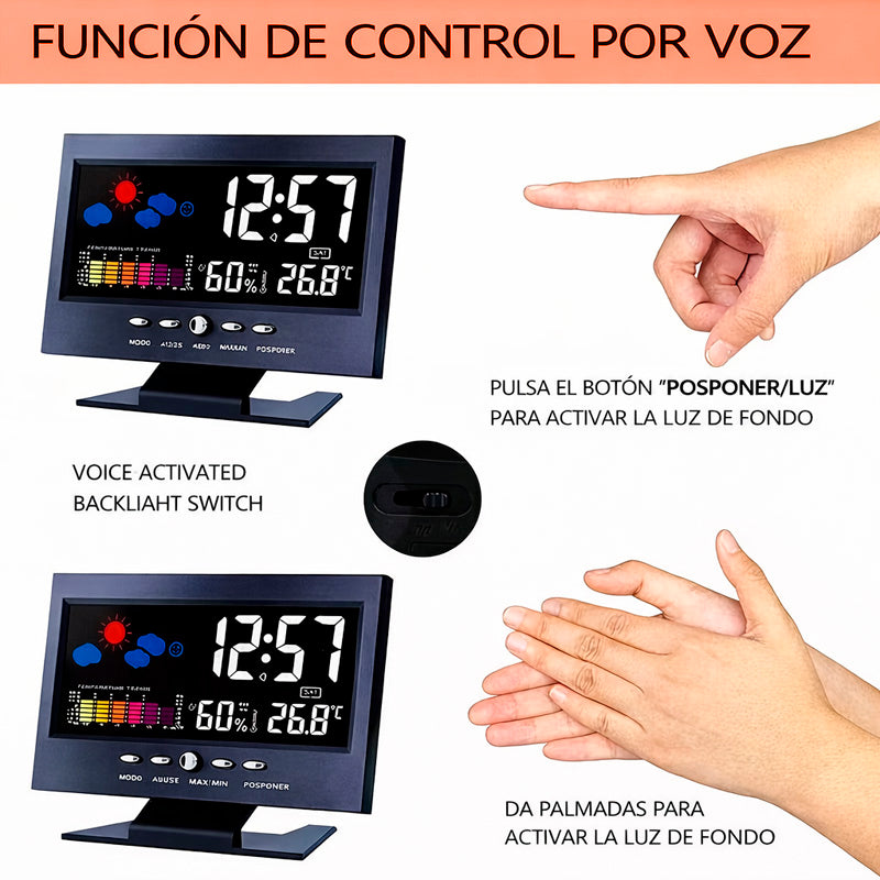 [PROMO] Reloj Digital Meteorologico 4 en 1: Hora, Clima, Humedad y Despertador 🔥