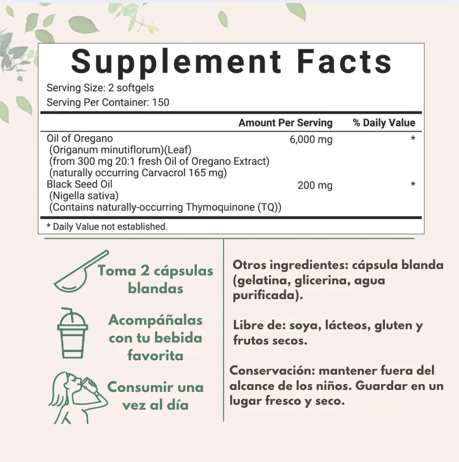 CÁPSULAS BLANDAS DE ACEITE DE ORÉGANO - OREGAN PRO