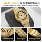 ⌚ ¡50% DE DESCUENTO AHORA! 💎 Reloj Iced-Out para Hombre con Dial Giratorio – Cristales Brillantes, Cuarzo Preciso y Vidrio Mineral Resistente ✨