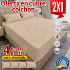 OFERTA EN CUBRE COLCHON PAGUE 1 LLEVE 2 + 4 FUNDAS DE ALMOHADA GRATIS