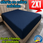 OFERTA EN CUBRE COLCHON PAGUE 1 LLEVE 2 + 4 FUNDAS DE ALMOHADA GRATIS